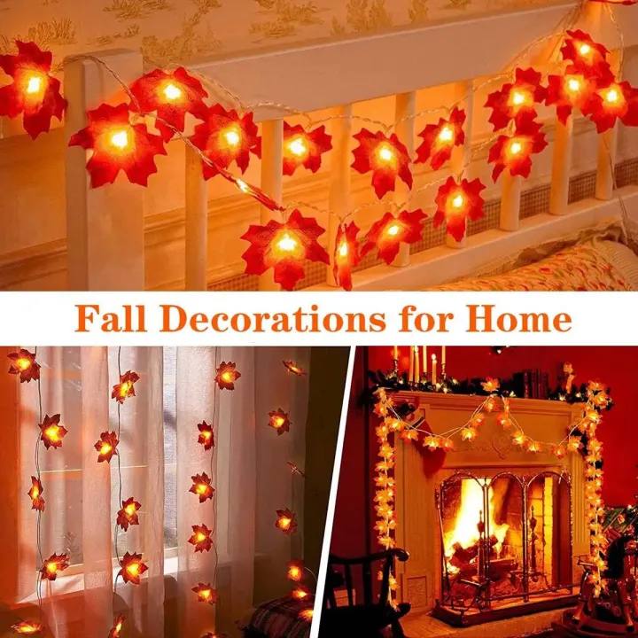 Maple Leaf String Lights – 7 Feet Long Battery Powered Decorative Fairy Lights